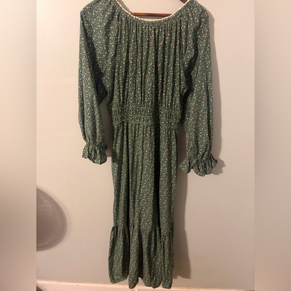 Christy Dawn Raquel Green acorn forest Floral dress large - Picture 6 of 9